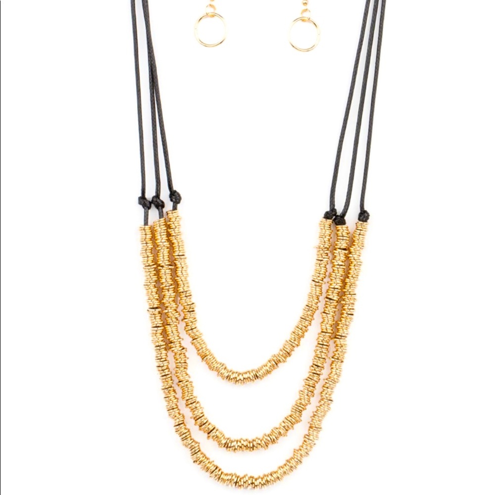 NEW WITH TAGS - Gold Necklace and Earrings Set